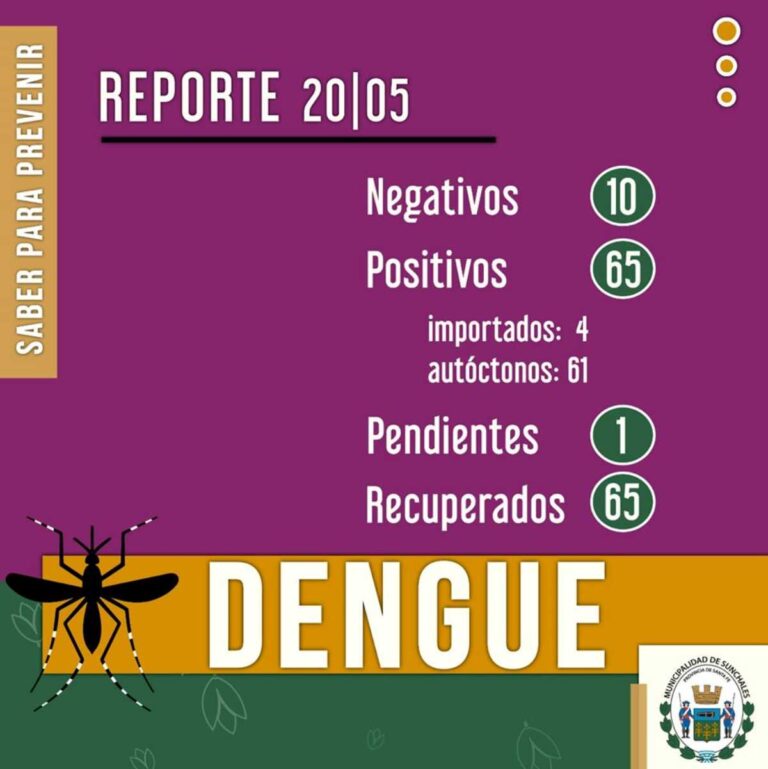 Suman 65 los infectados por dengue en la ciudad