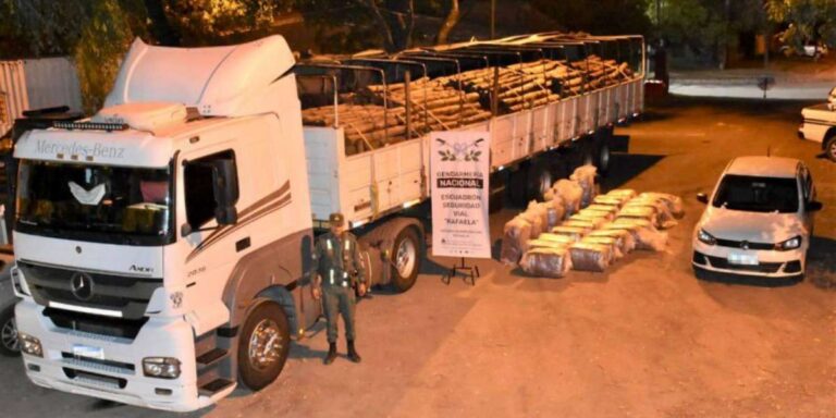 Gendarmería rafaelina incautó 1.484 kilos de hojas de coca en dos procedimientos