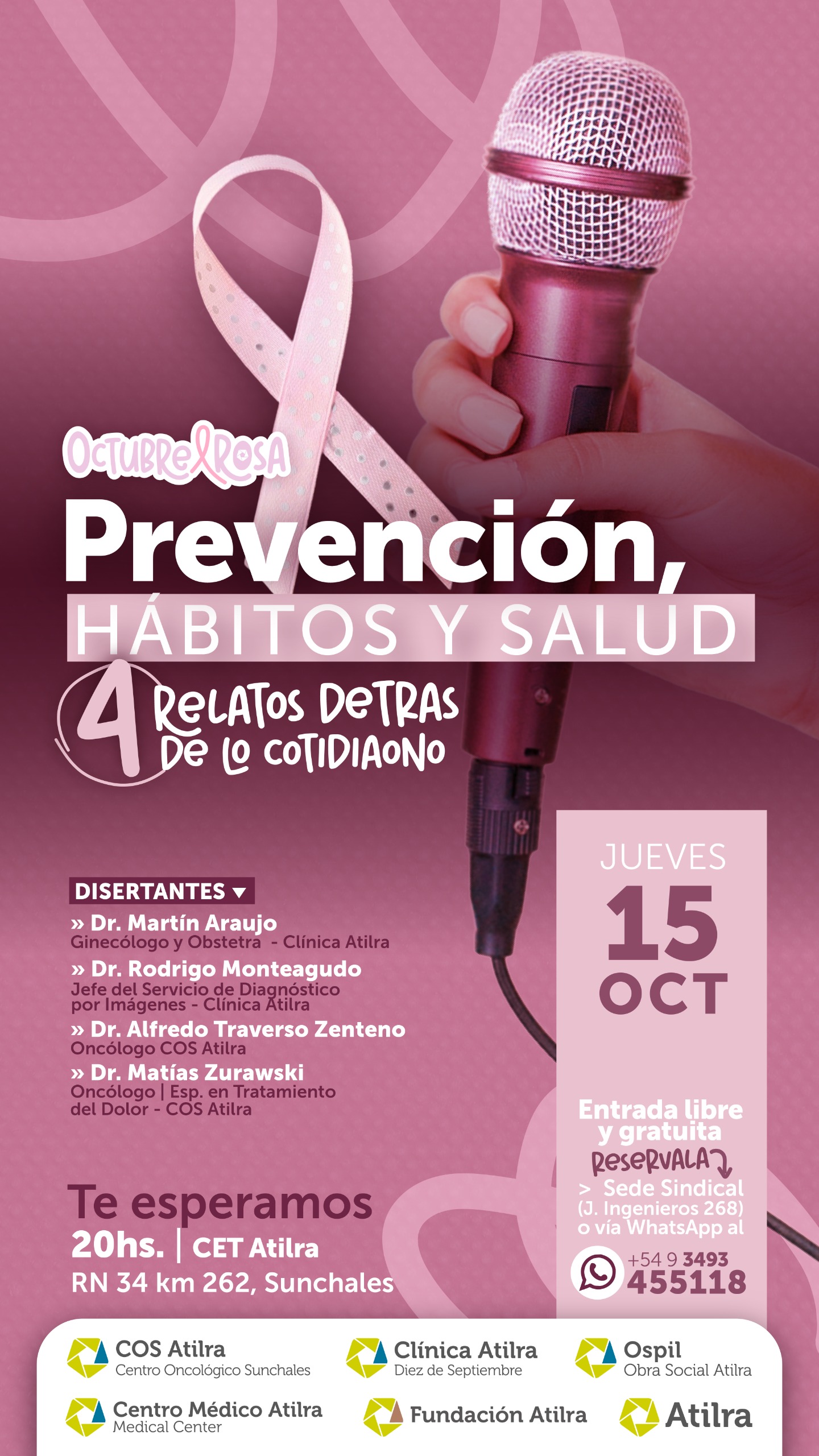  OCTUBRE ROSA EN SUNCHALES | Prevención, hábitos y salud